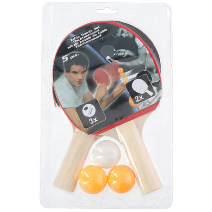 Bordtennis-sett inkl. 2 racketer og 3 baller