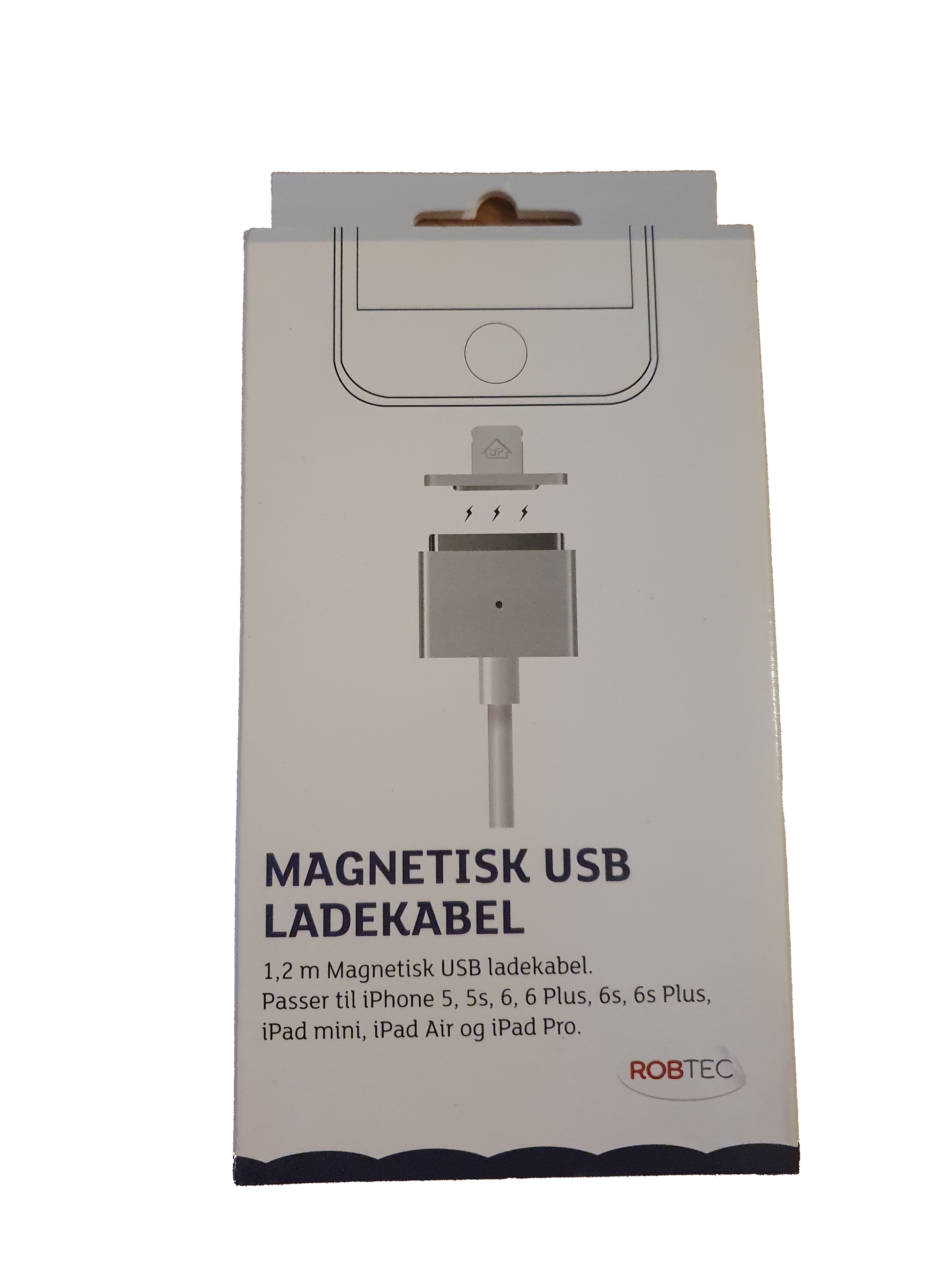 Magnetisk Lightning USB-kabel 1.2m - Partilageret.no